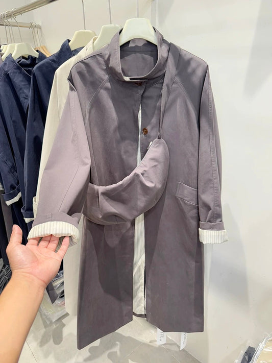 KH03-Women's long trench coat