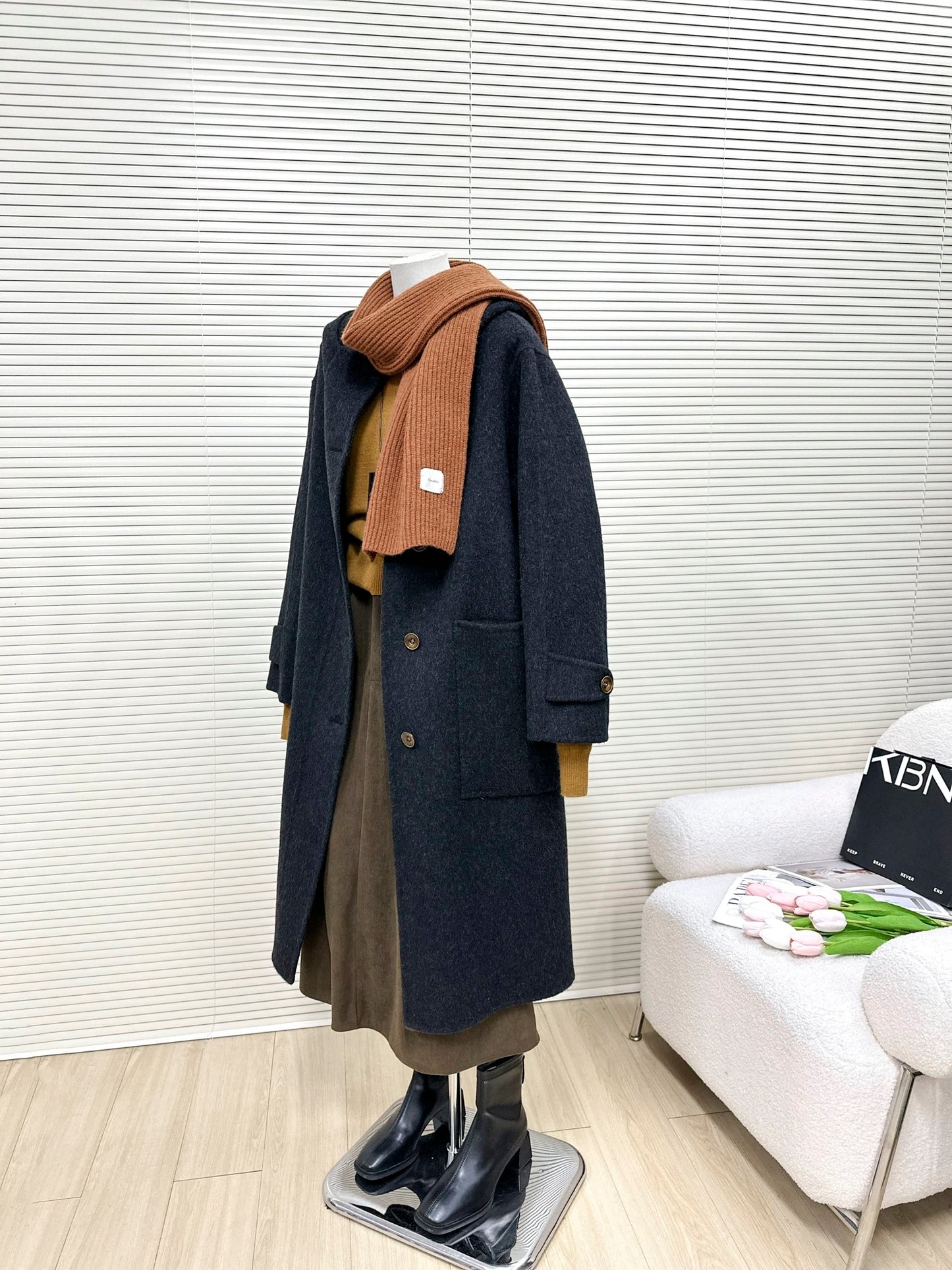 H1456 Wool Long Coat