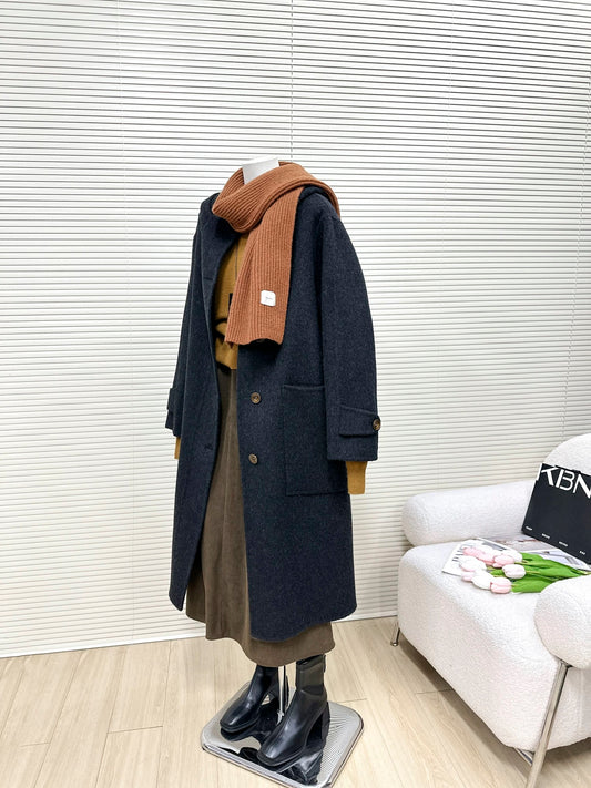 H1456 Wool Long Coat