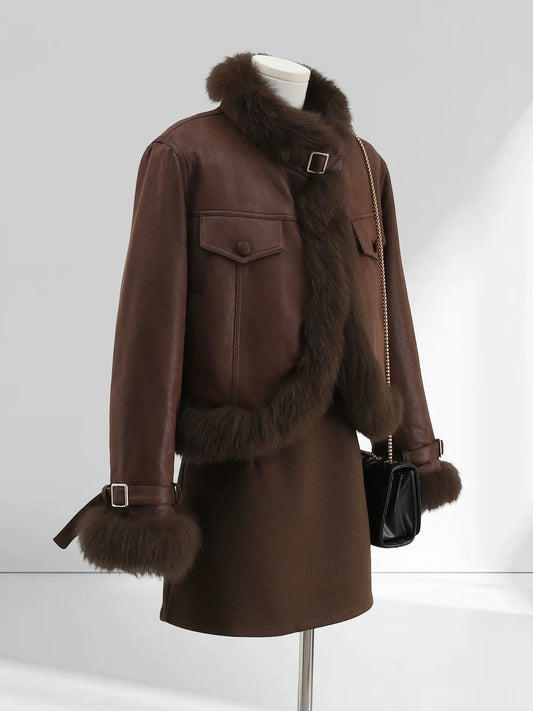 H1743 Short Leather Jacket