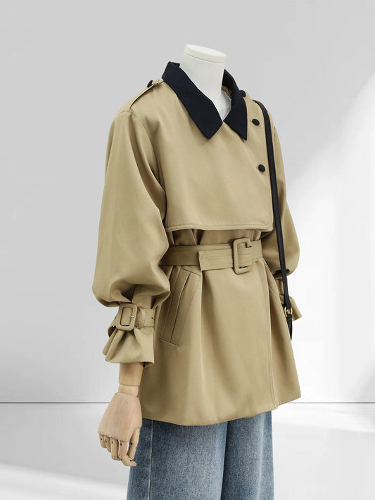 H1766 Short Casual Trench Coat