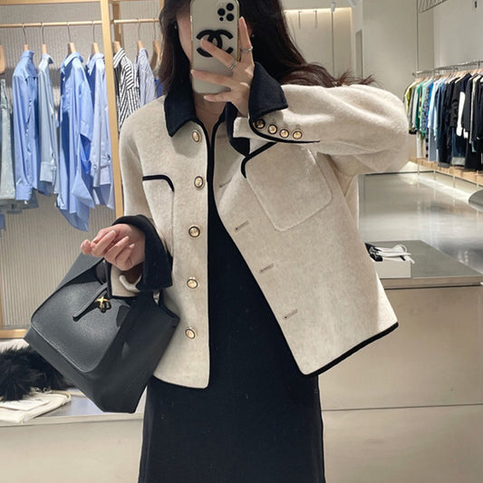 H3089 suit collar trench coat