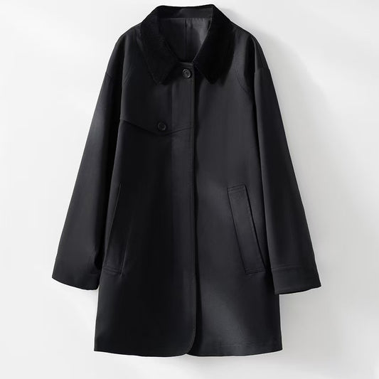 H3095 suit collar trench coat