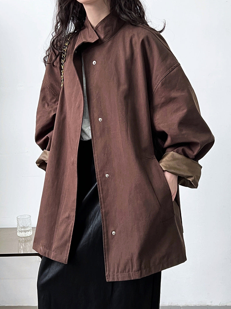H3166 Textured trench coat