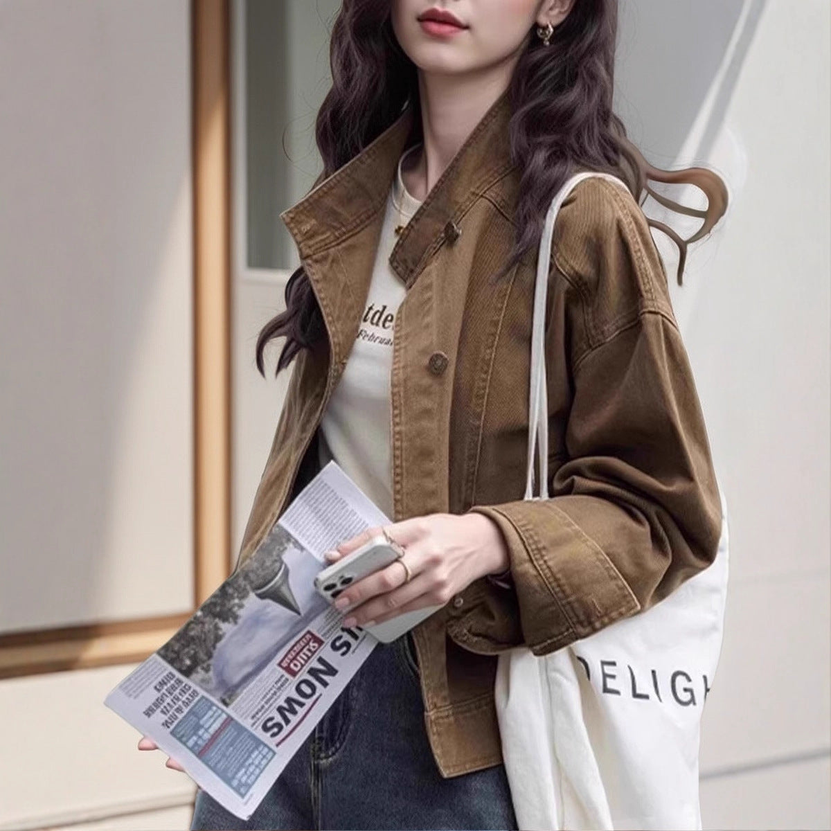 H3181 Casual trench coat