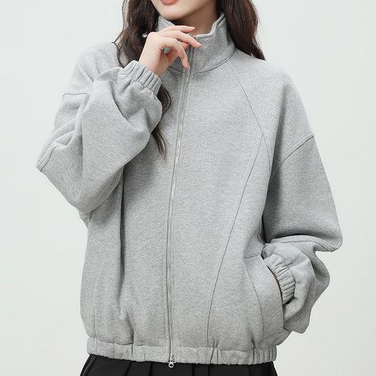 H3299 Loose-fitting sweatshirt jacket