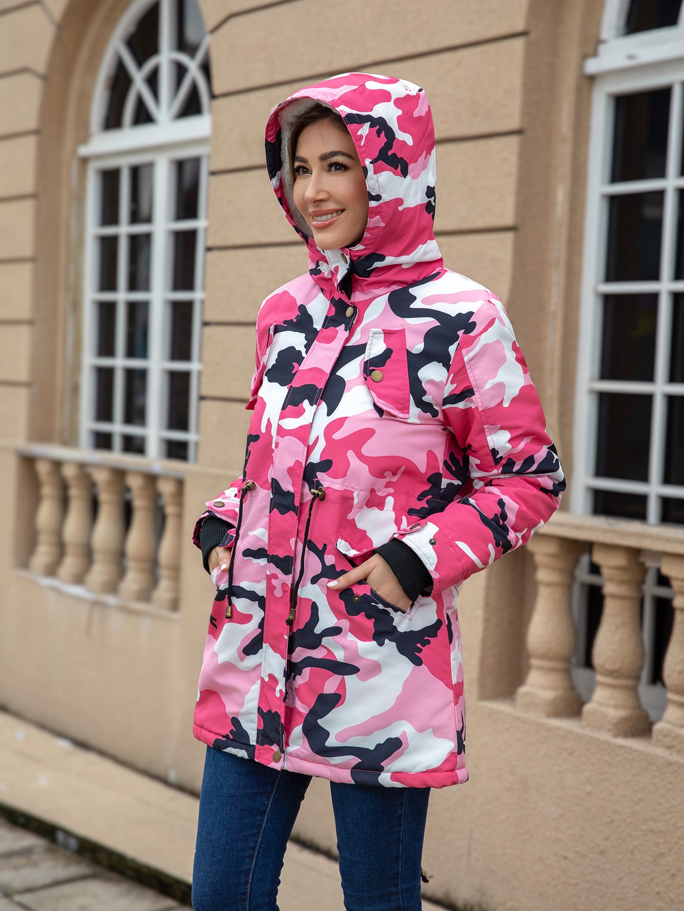 H3335 Warm cotton-padded coat