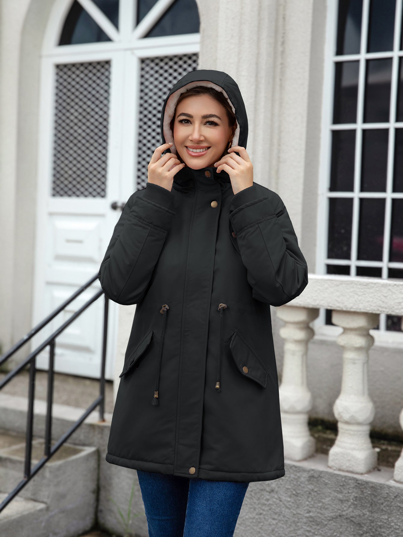 H3336 Warm cotton-padded coat