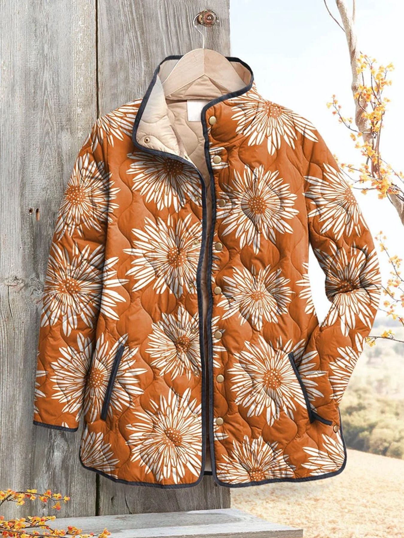 H3347 Warm cotton-padded coat