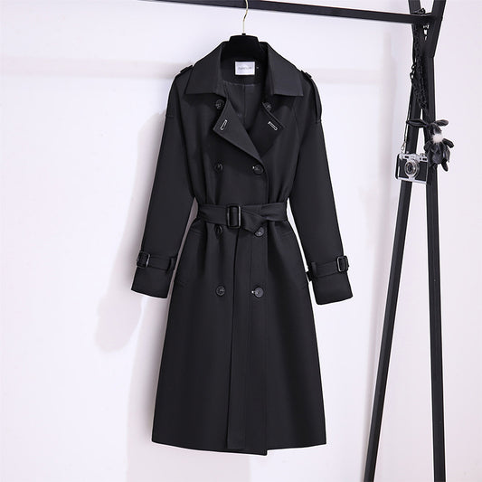 H3513 Suit collar trench coat