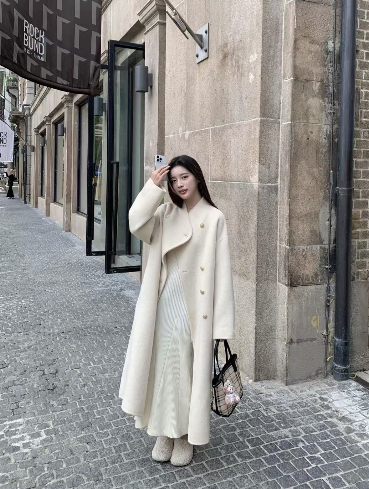 H3848 Women's cashmere coat
