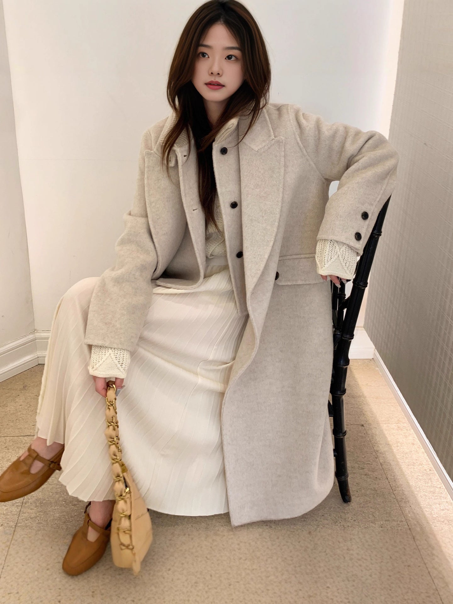 H3860 Women's cashmere coat