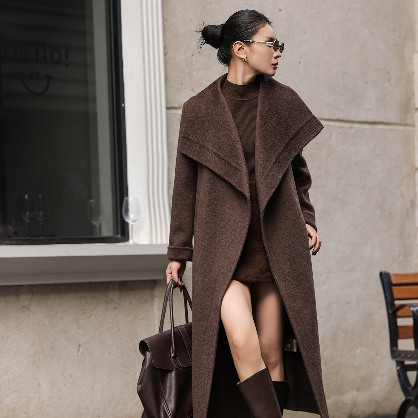 H3867 Women's cashmere coat