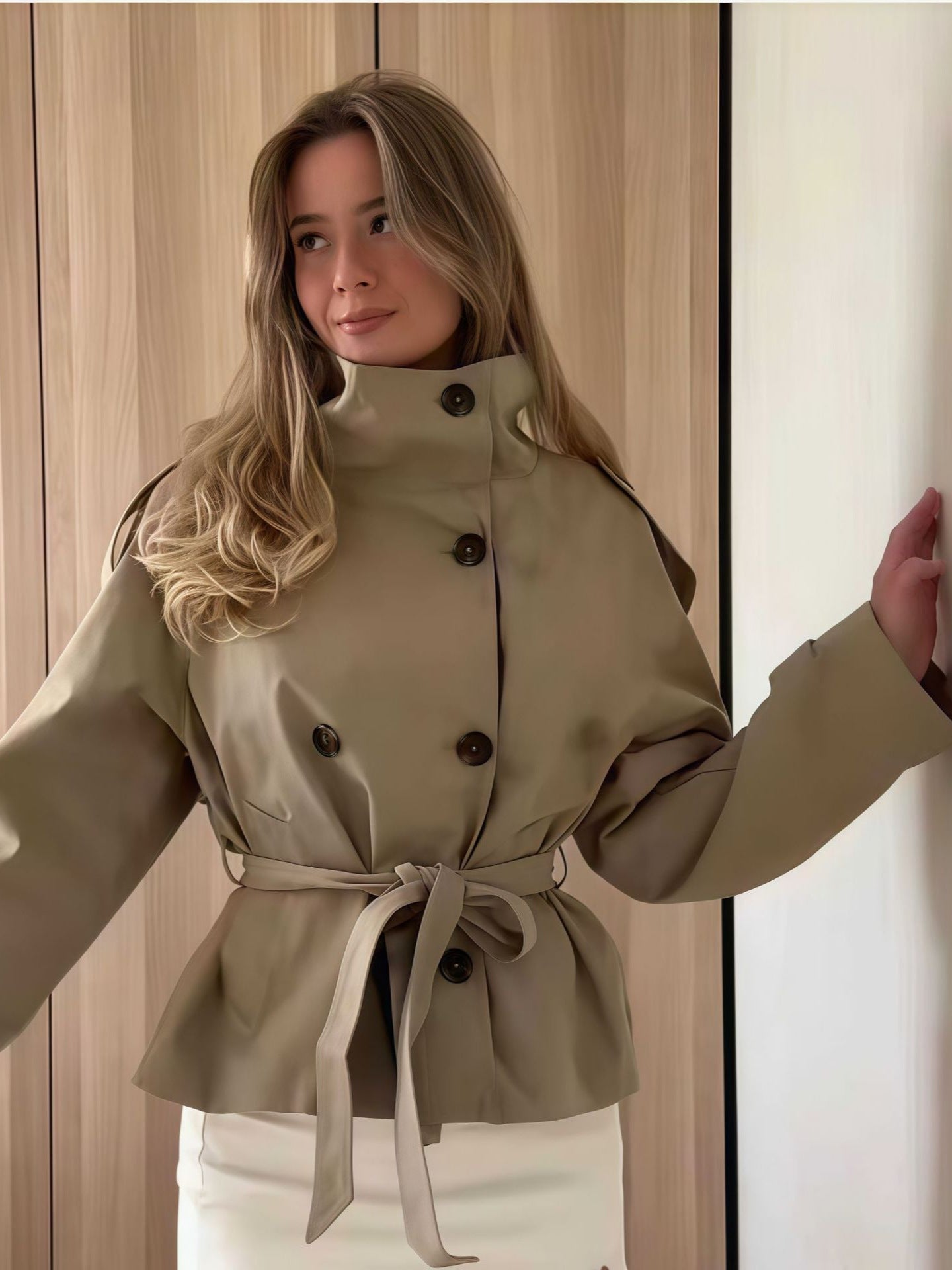 H4136 cashmere trench coat