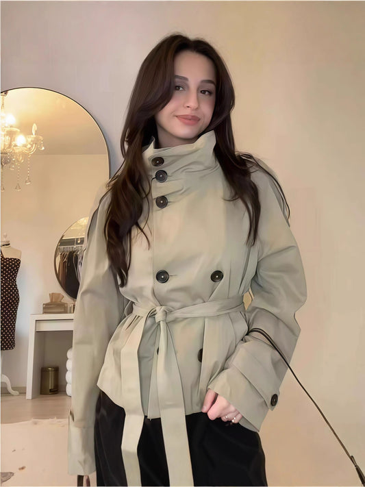 H4135 cashmere trench coat