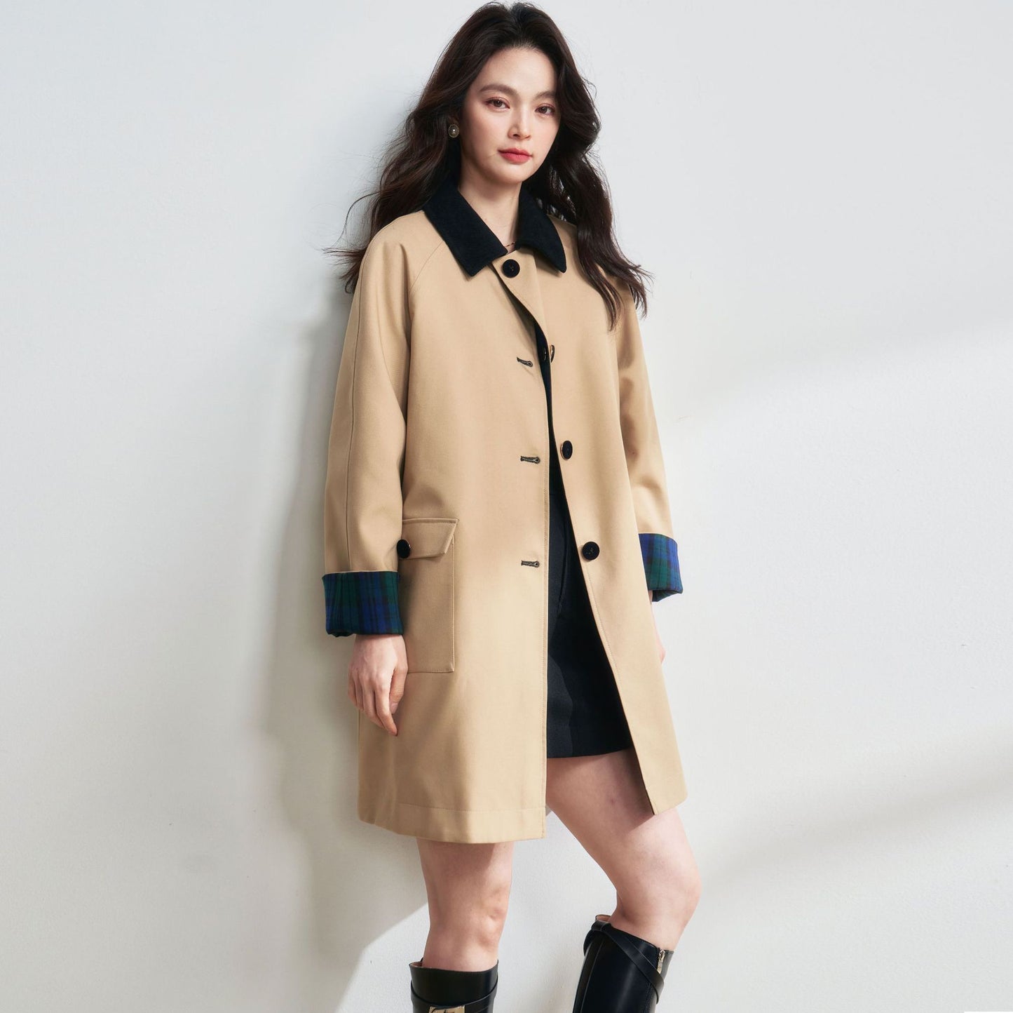 H4127 cashmere trench coat