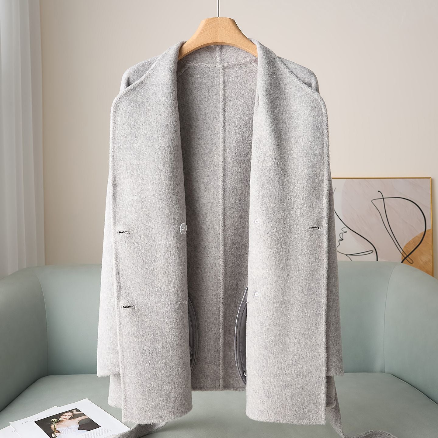 H4417 Women's cashmere coat