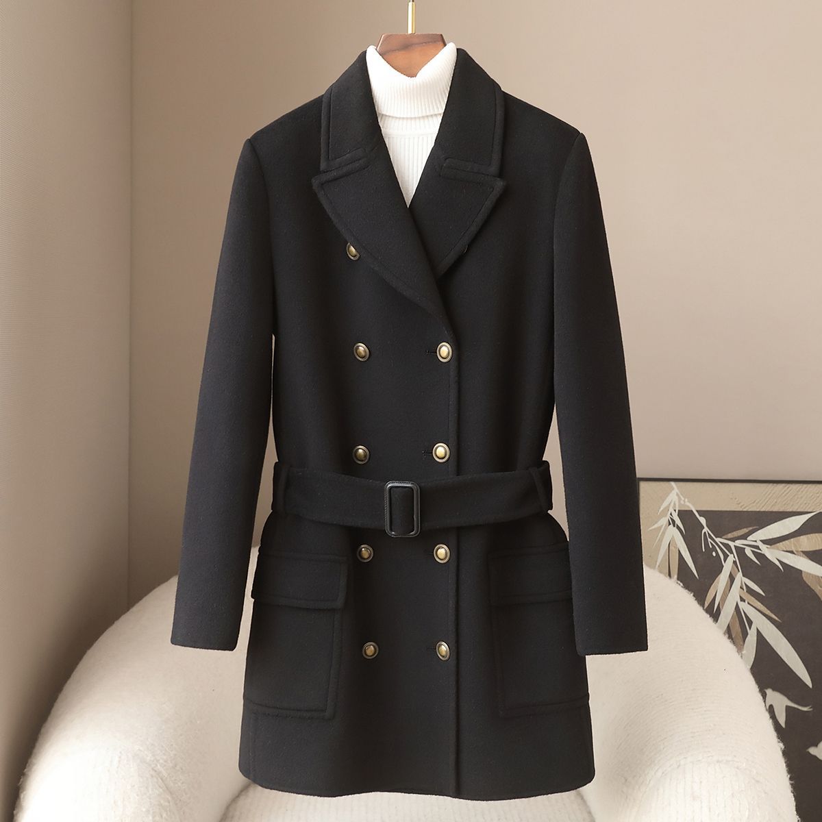 H4424 Women's cashmere coat