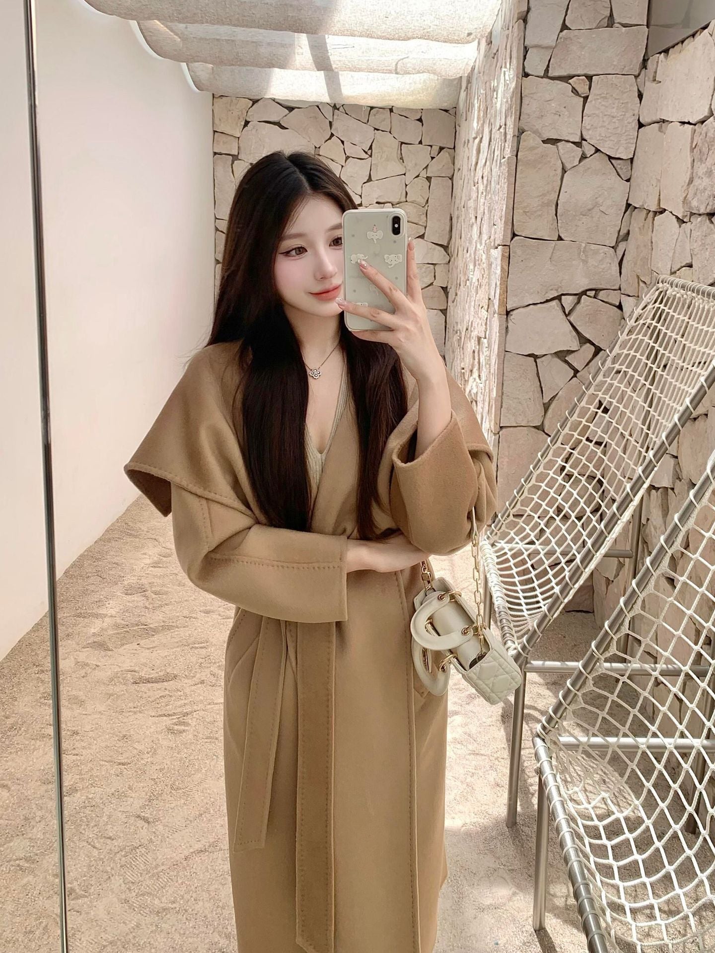 H4735 Women's cashmere coat