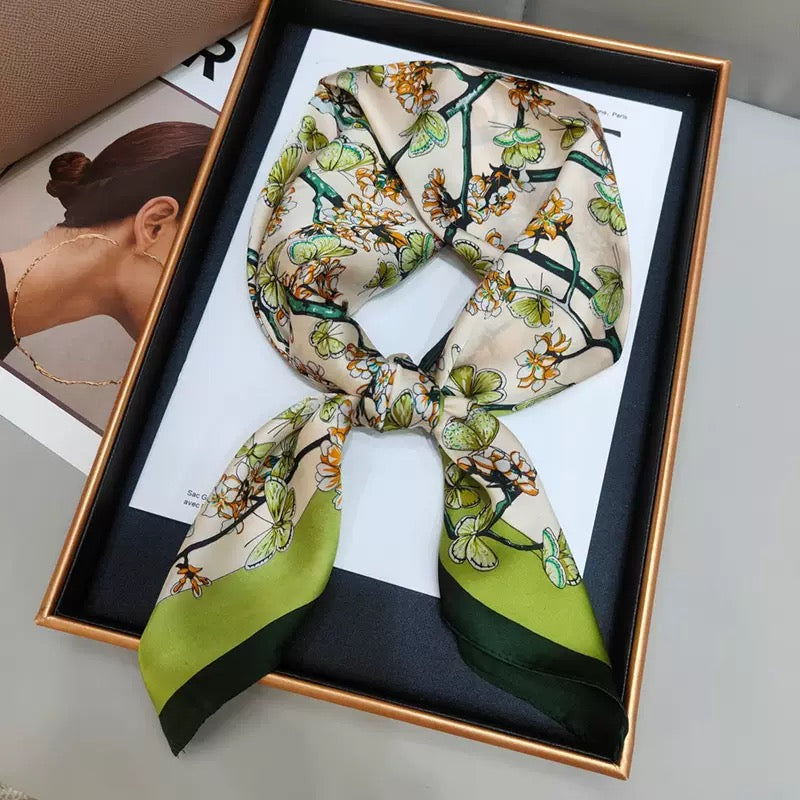 Sophisticated Neck-Protecting Silk Scarf/Kerchief – Versatile Shawl-Style Scarf (HS1002)