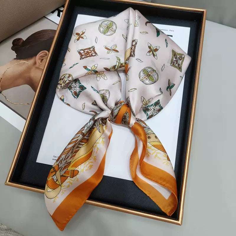 Sophisticated Neck-Protecting Silk Scarf/Kerchief – Versatile Shawl-Style Scarf (HS1002)