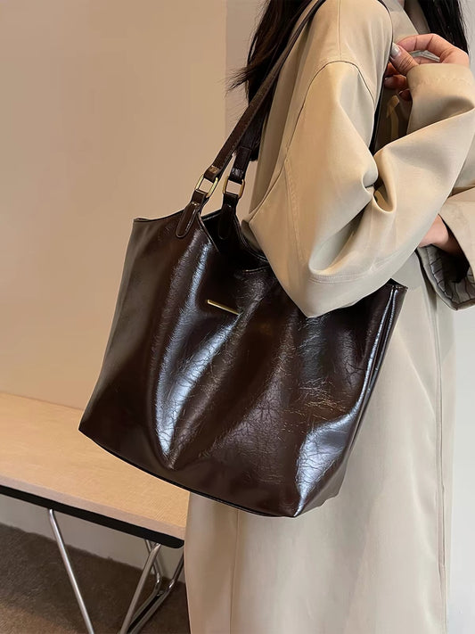 H6194 Leather travel tote bag