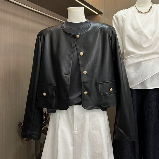 H1248 Short Leather Jacket