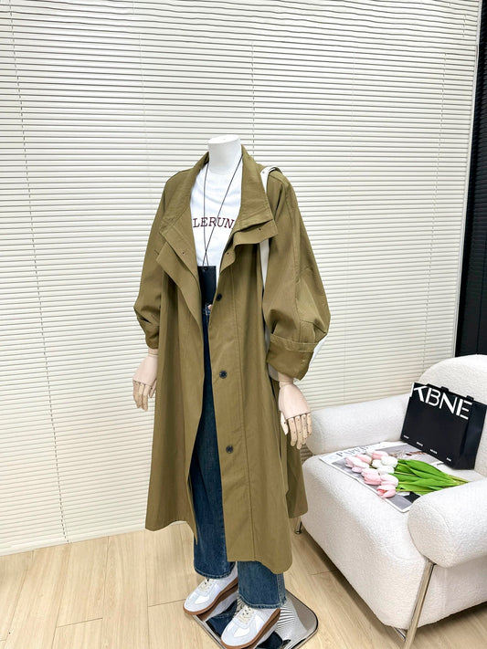 H1414 Long Casual Trench Coat