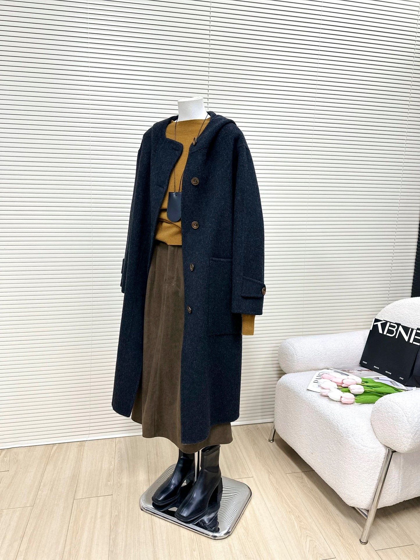 H1456 Wool Long Coat