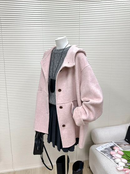 H1465 Mid-length Wool Coat
