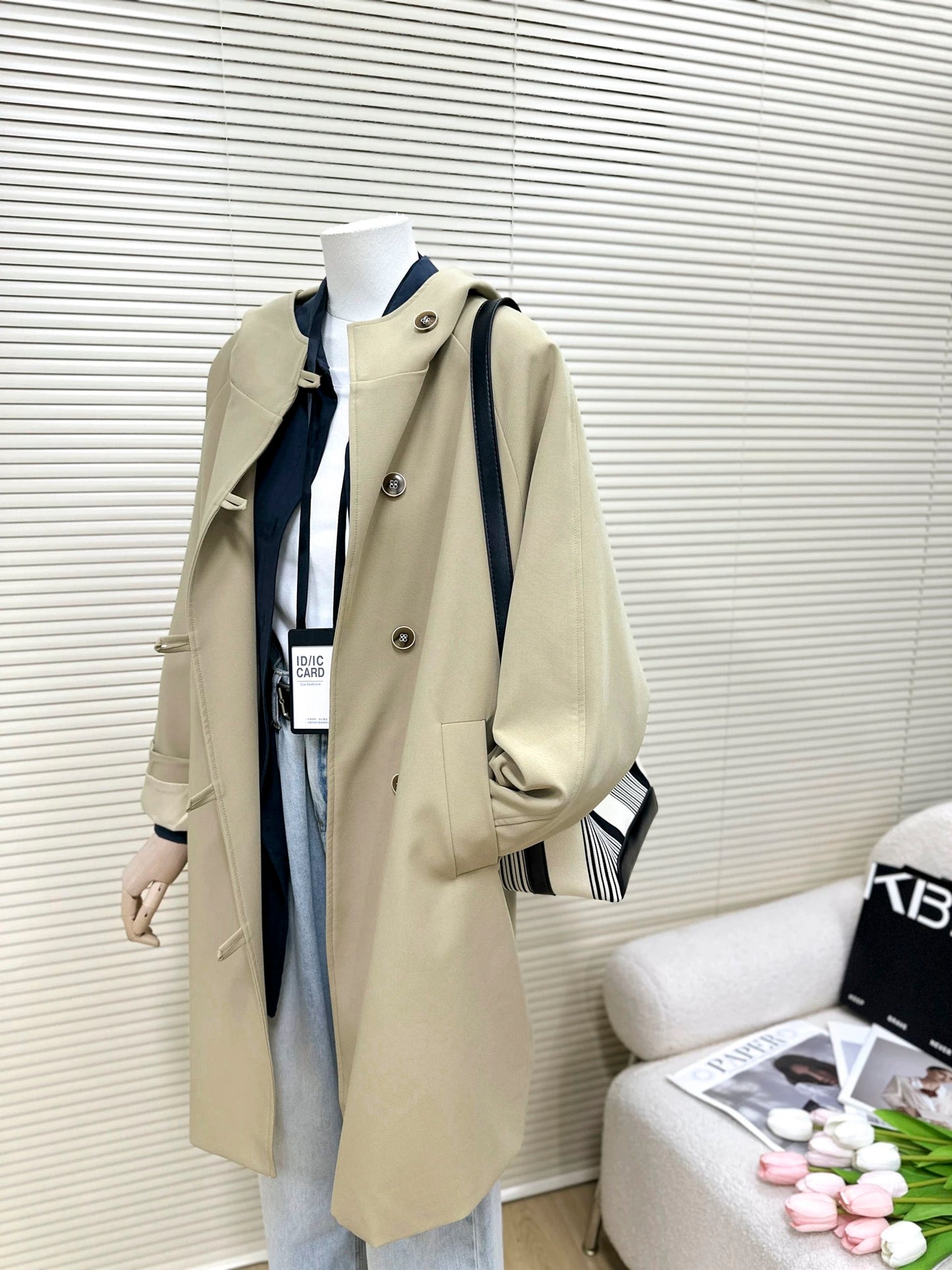 H1466 Long Trench Coat