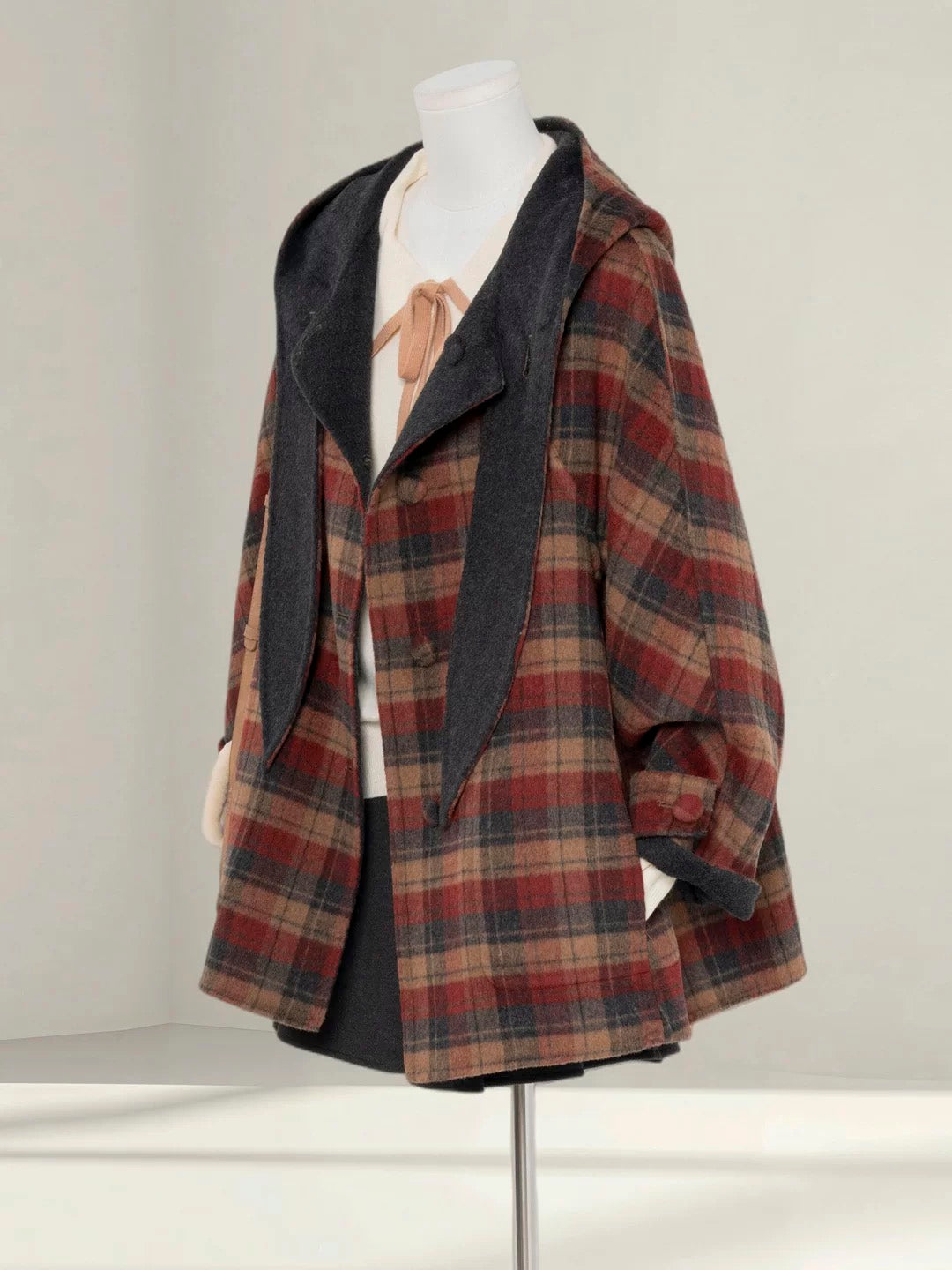 H1654 Plaid Coat