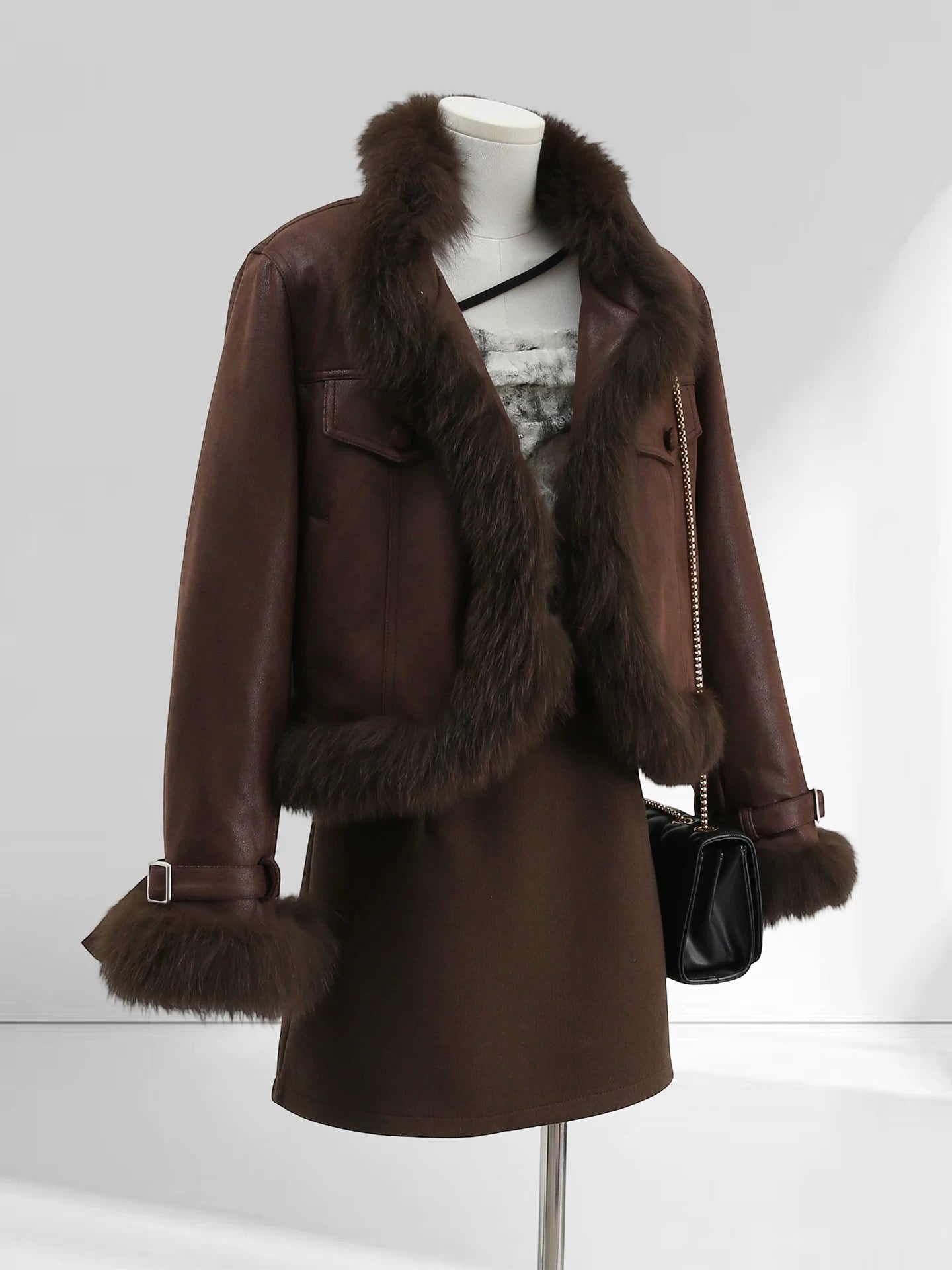 H1743 Short Leather Jacket