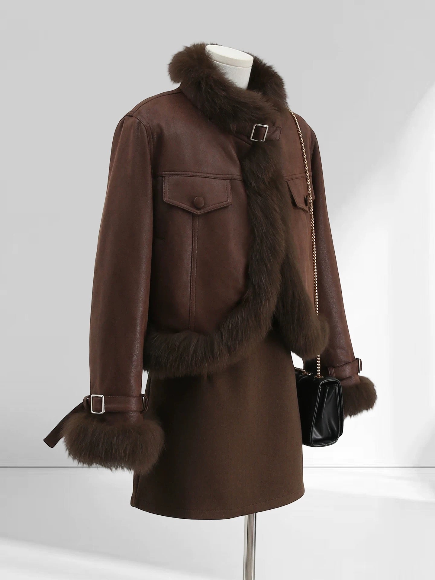 H1743 Short Leather Jacket