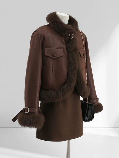 H1743 Short Leather Jacket