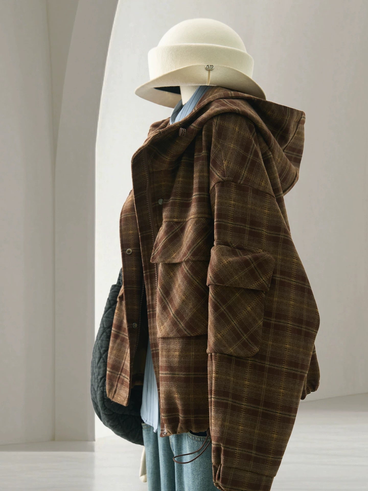 H1800 plaid coat