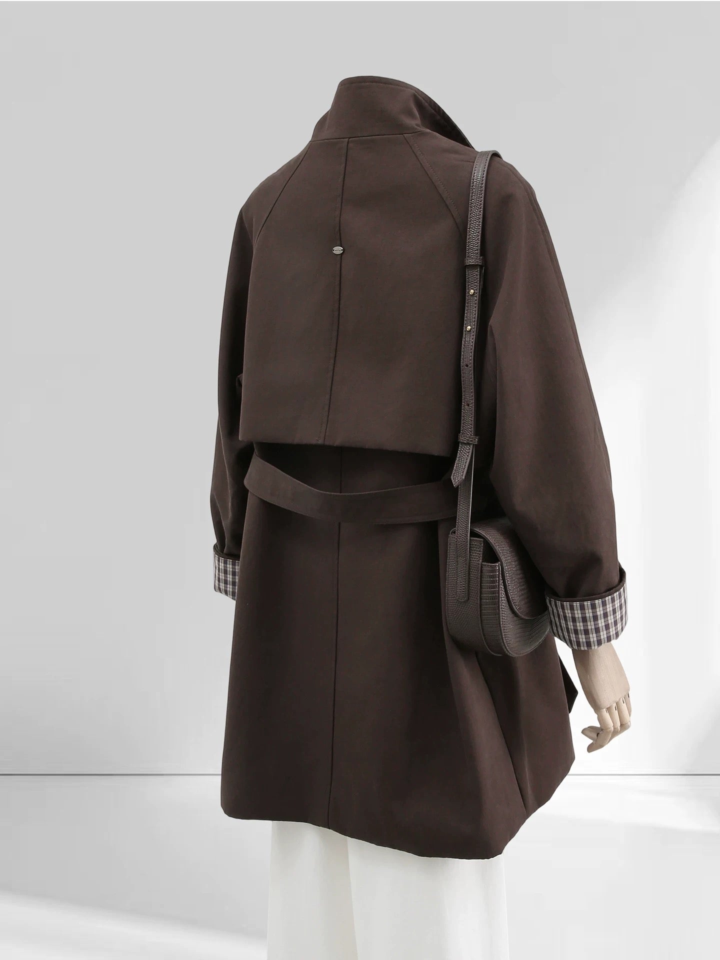 H1758 Waist-cinching trench coat