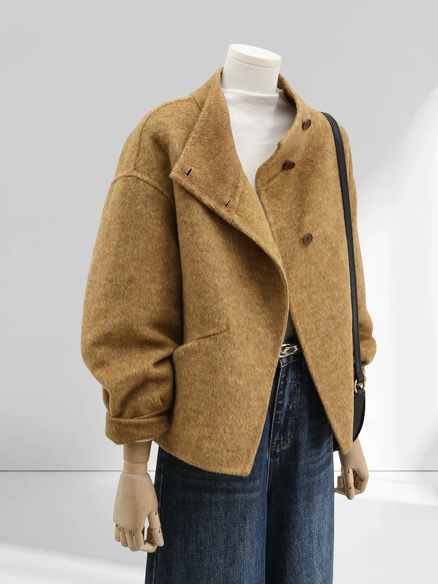 H1761 Yellow Double-Sided Cashmere Coat