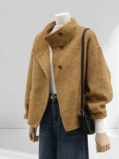 H1761 Yellow Double-Sided Cashmere Coat
