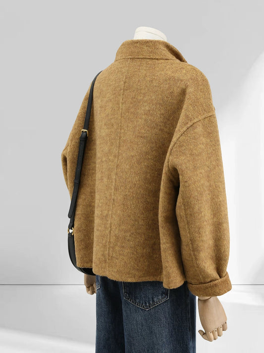 H1761 Yellow Double-Sided Cashmere Coat