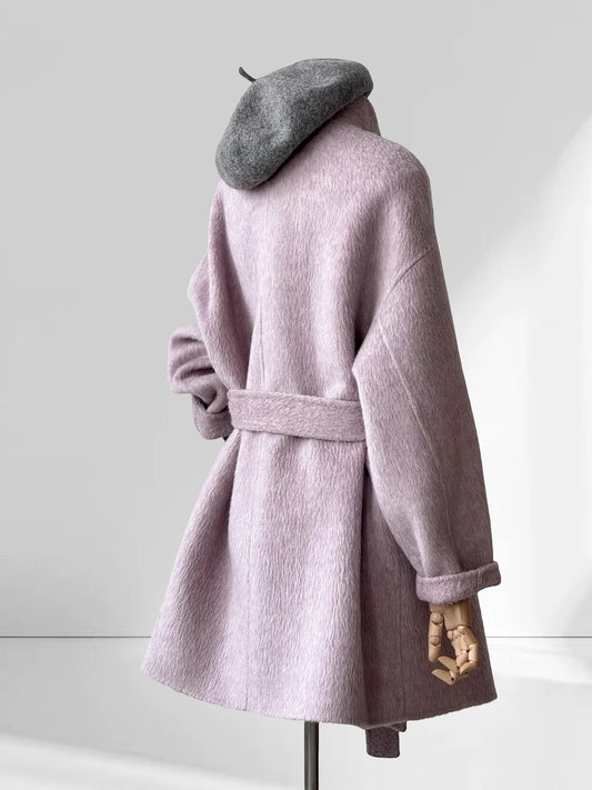 H1763 Purple Double-faced Cashmere Coat