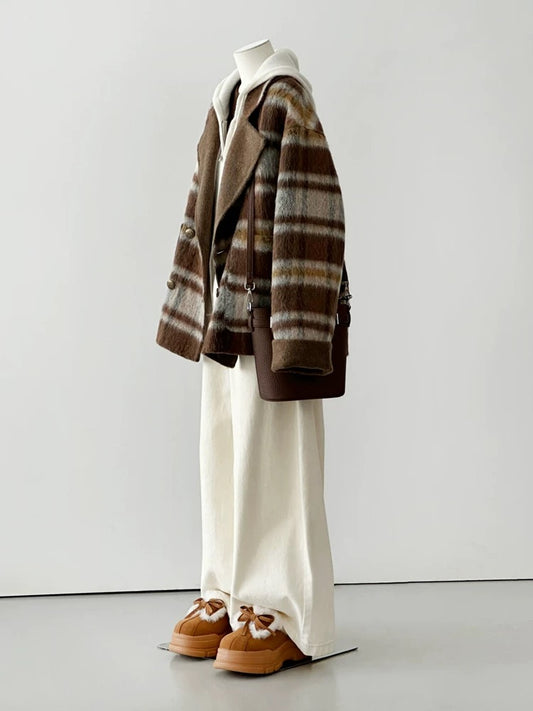 H1862 plaid coat