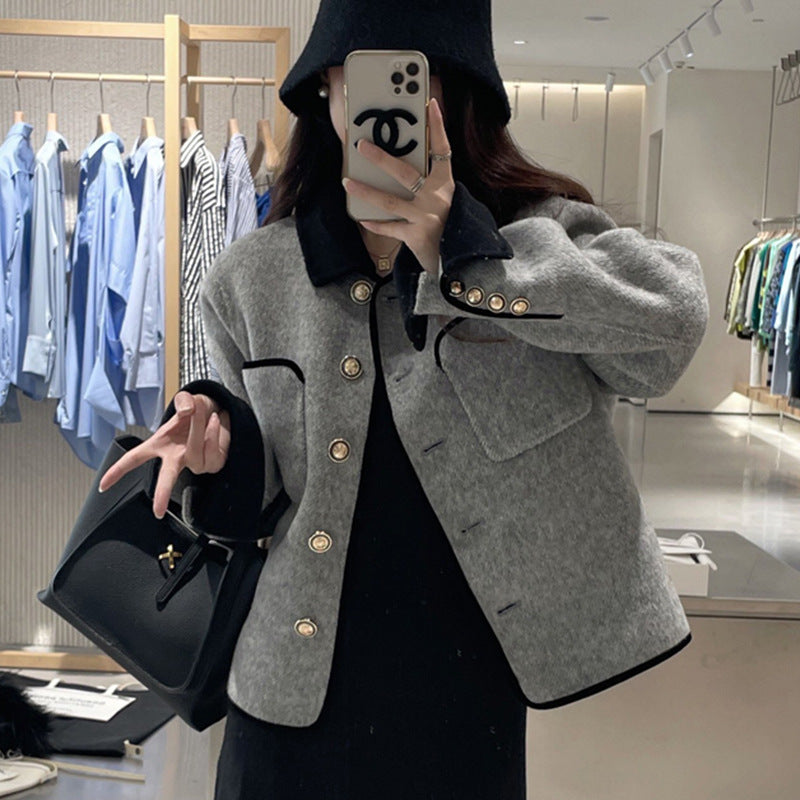 H3090 suit collar trench coat