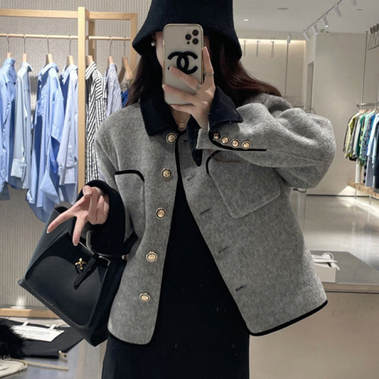 H3091 suit collar trench coat
