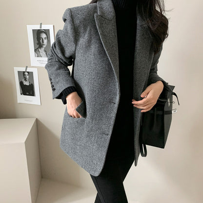 H3093 suit collar trench coat