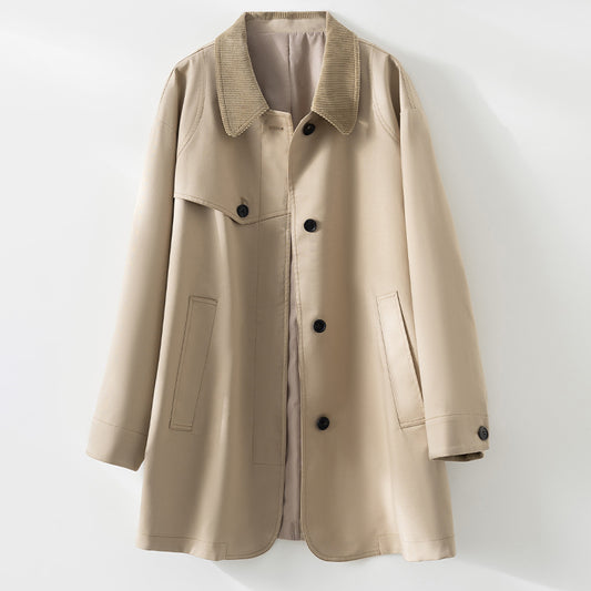 H3094 suit collar trench coat