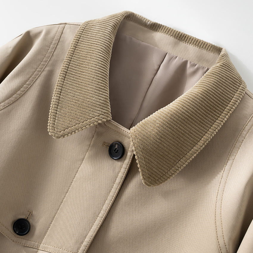 H3095 suit collar trench coat