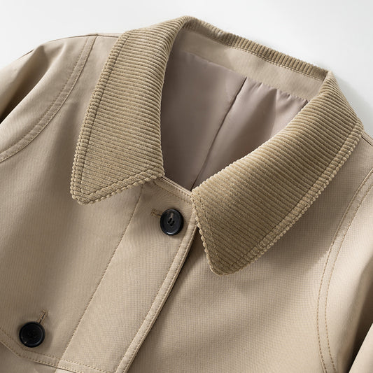 H3095 suit collar trench coat