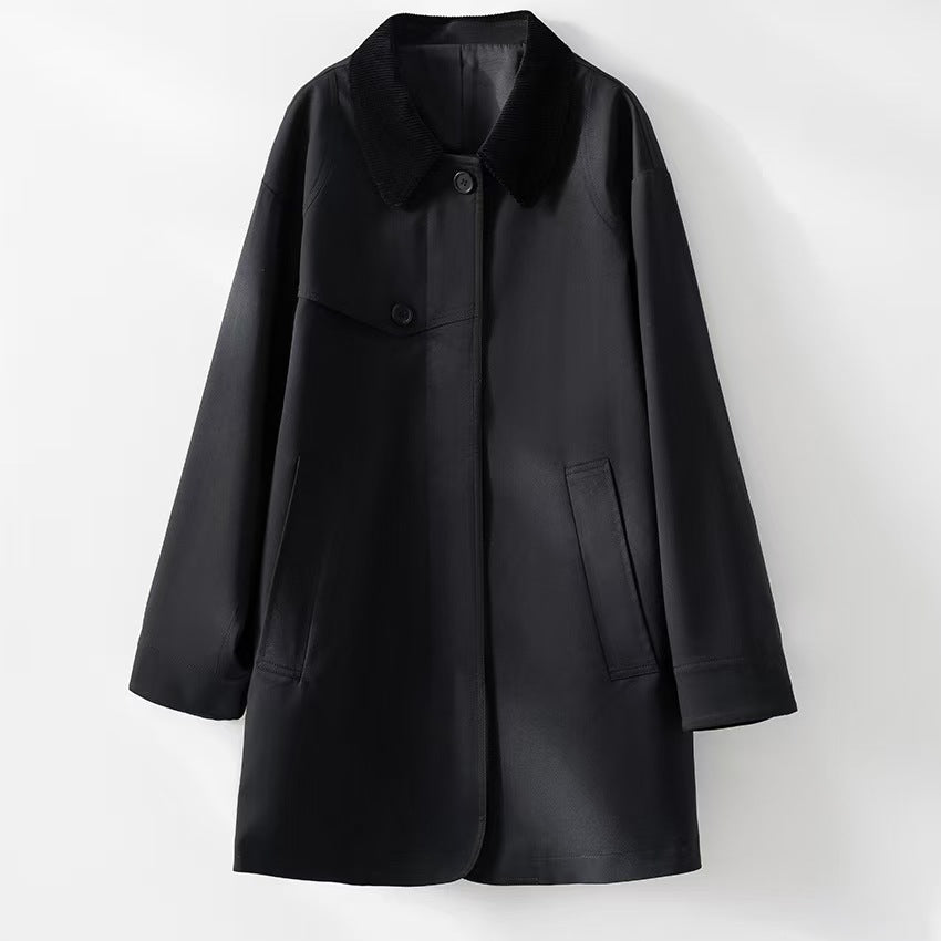H3096 suit collar trench coat
