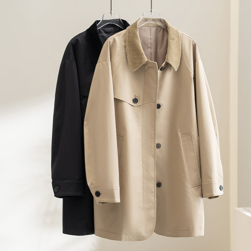H3096 suit collar trench coat
